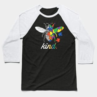 Bee Kind Beautiful Autism Awareness Gift Tee Shirt Puzzle Baseball T-Shirt